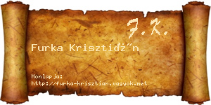 Furka Krisztián névjegykártya
